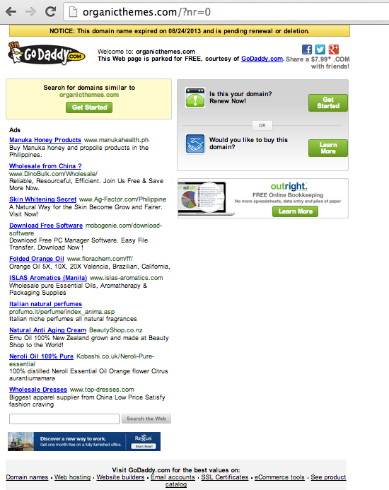 OrganicThemes.com Expired